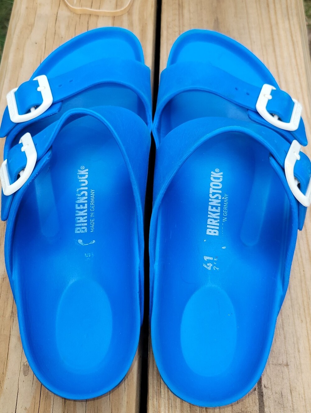41 Birkenstock Royal Blue Rubber Sandals Water 10-10.5 Woman